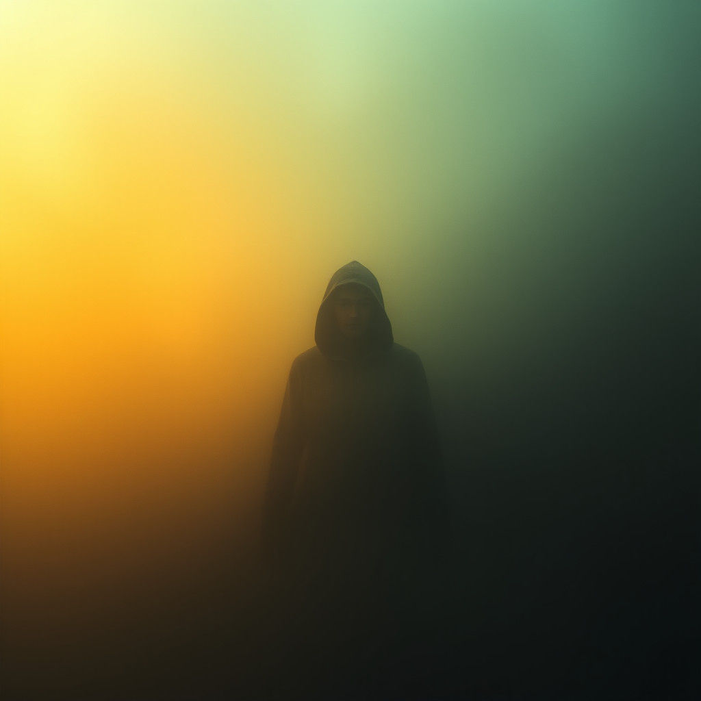 Eerie Figure in Mystical Fog, Surreal Art