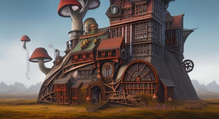 Dystopian Steampunk Scene