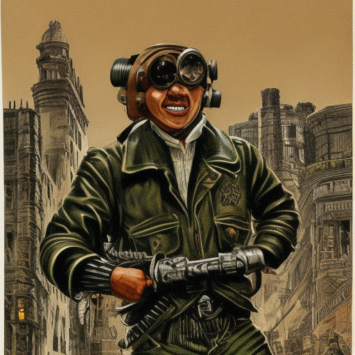 Dieselpunk Vigilante Defies Gravity in WWII Bomber Gear