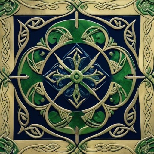 Ethereal Celtic Tapestry in Watercolor Style