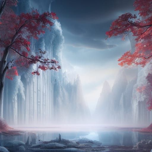 Fall to Winter Landscape: Hyperrealistic Digital Painting