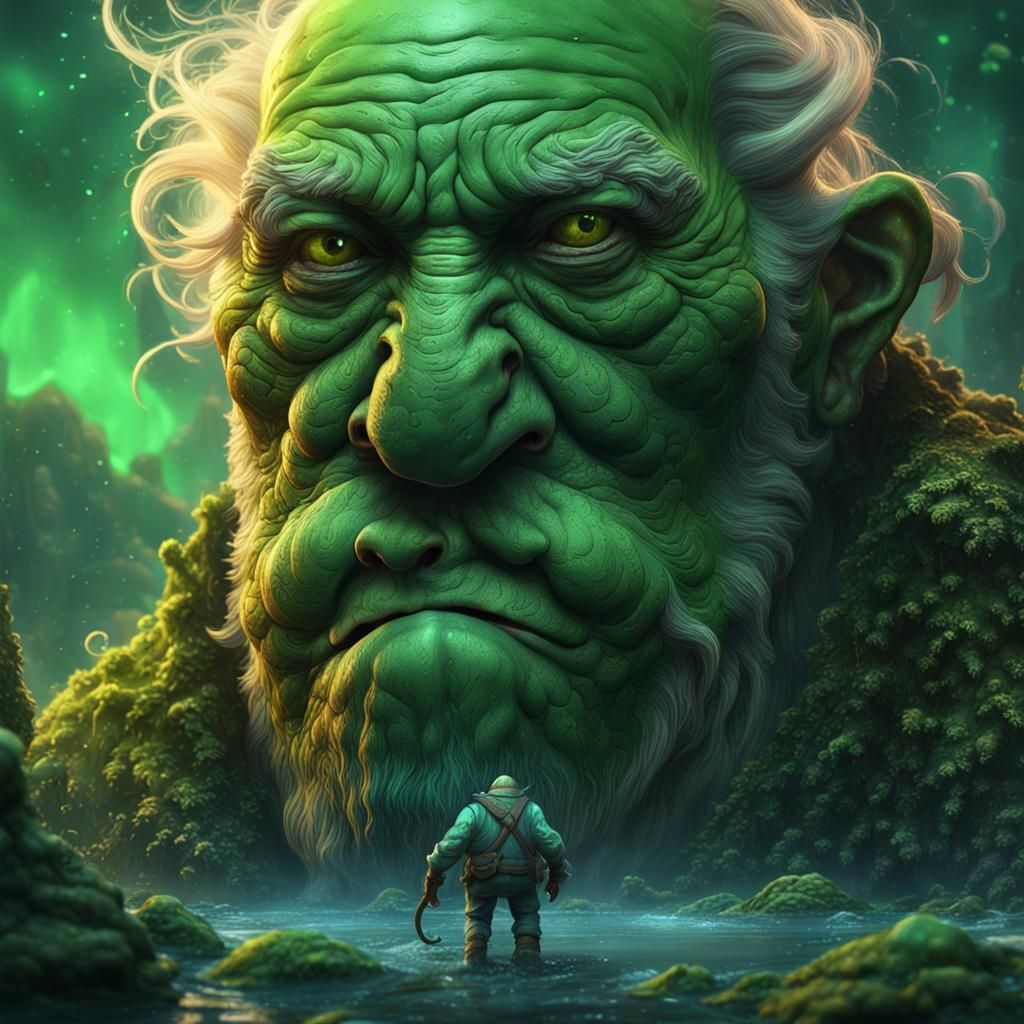 Grotesque Old Man: Detailed Fantasy Art