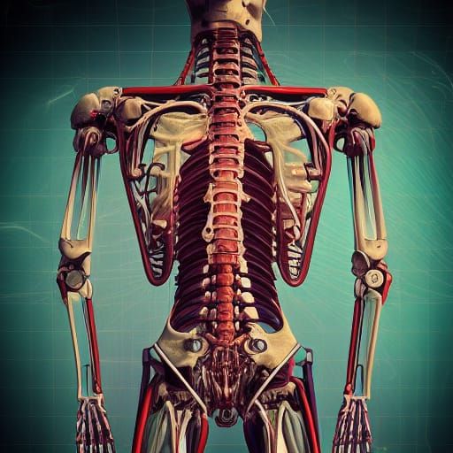 Dieselpunk Cyborg Anatomy in Vaporwave Colors