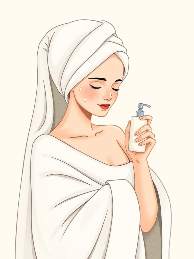 Tranquil Morning Routine in a Plush Towel