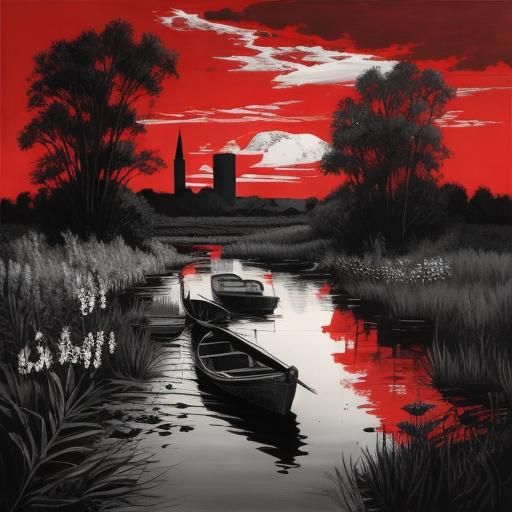 Abstract Black and White AI Art