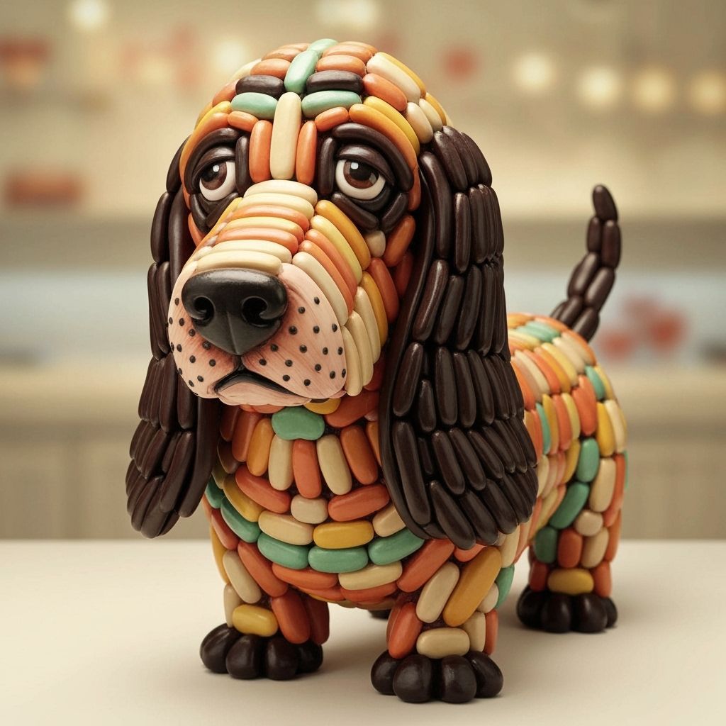 Liquorice Basset Hound Sculpture Made of Candy