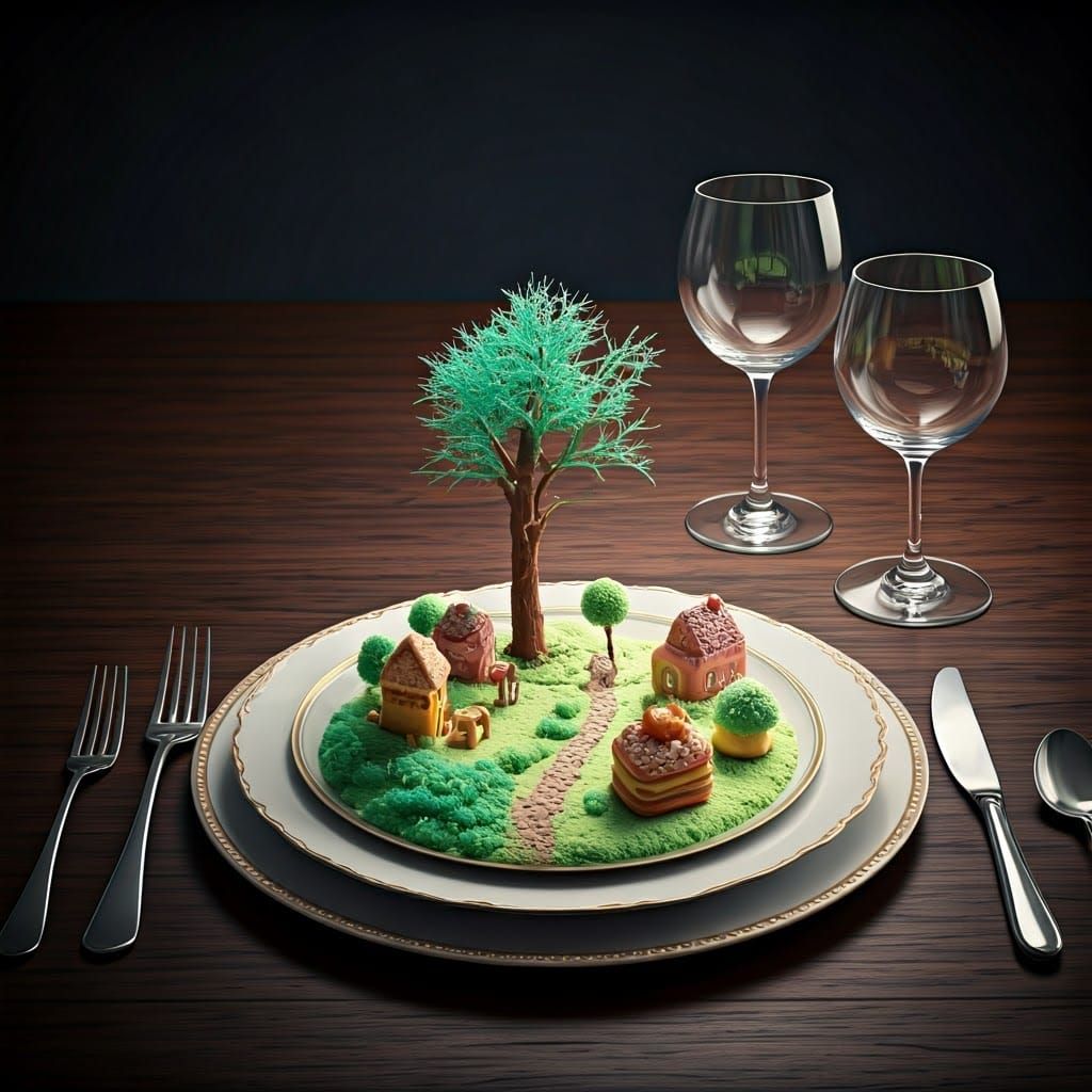 Edible Landscape Still Life in Dutch Master Style