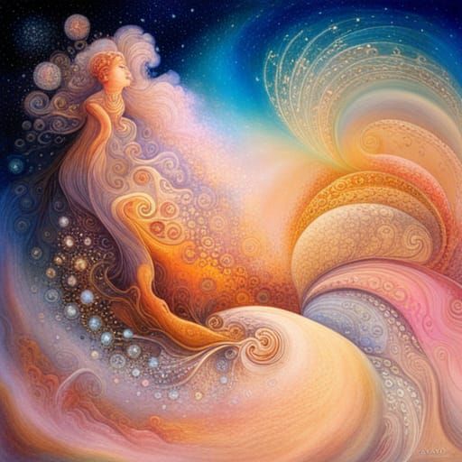 Cosmic Sand Tornado in Boulet Art Style