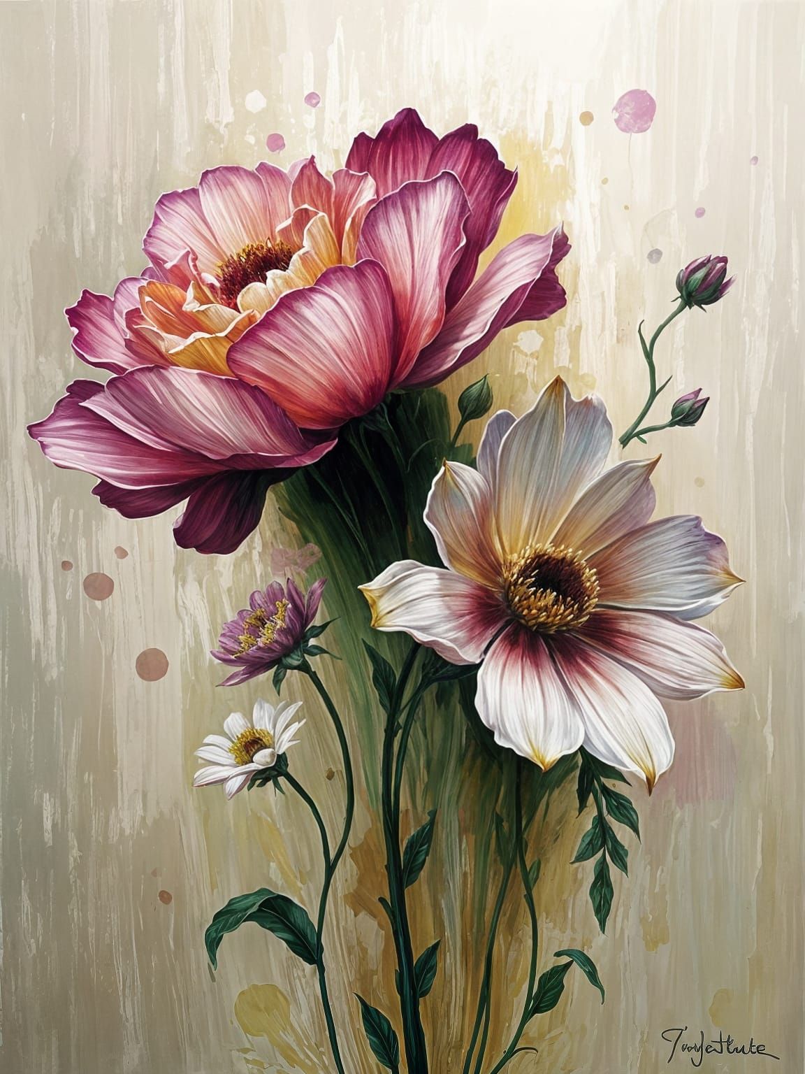 Fantasy Blooms in Earthy Hues