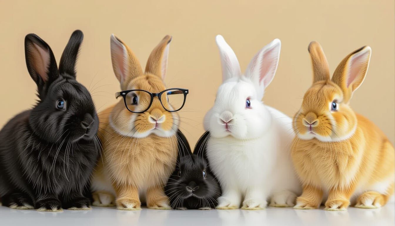 A Collection of Colorful Rabbits