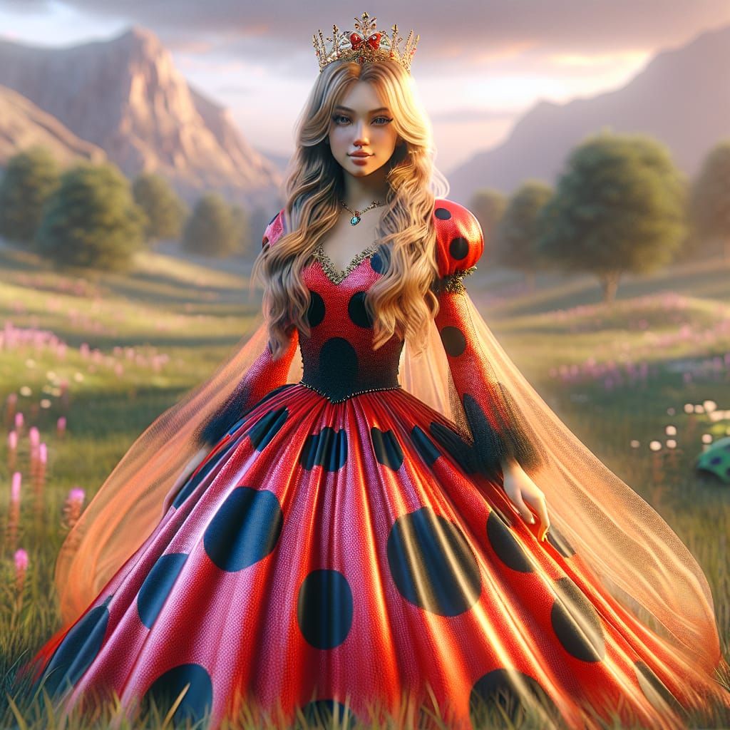 Ladybug Princess in 3D Video Game Style
