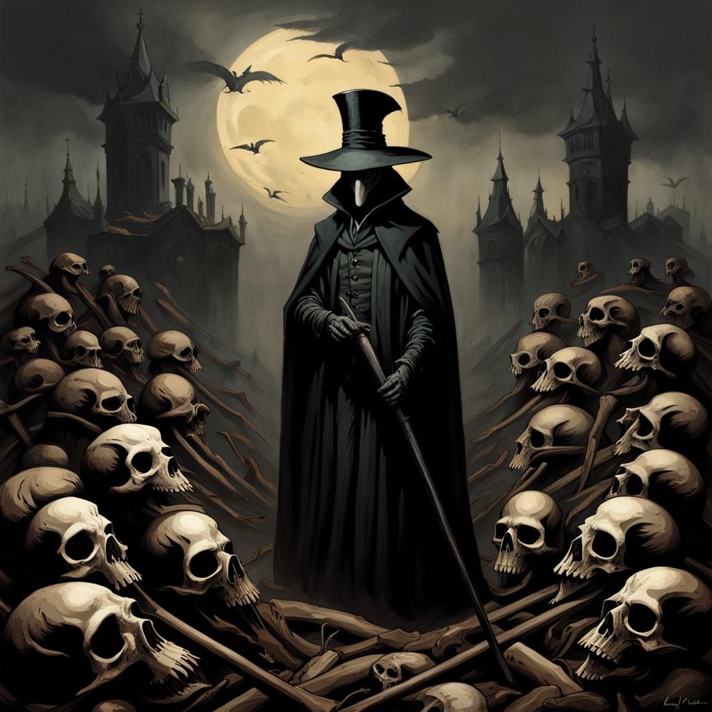Dark Plague Doctor in Horror Style