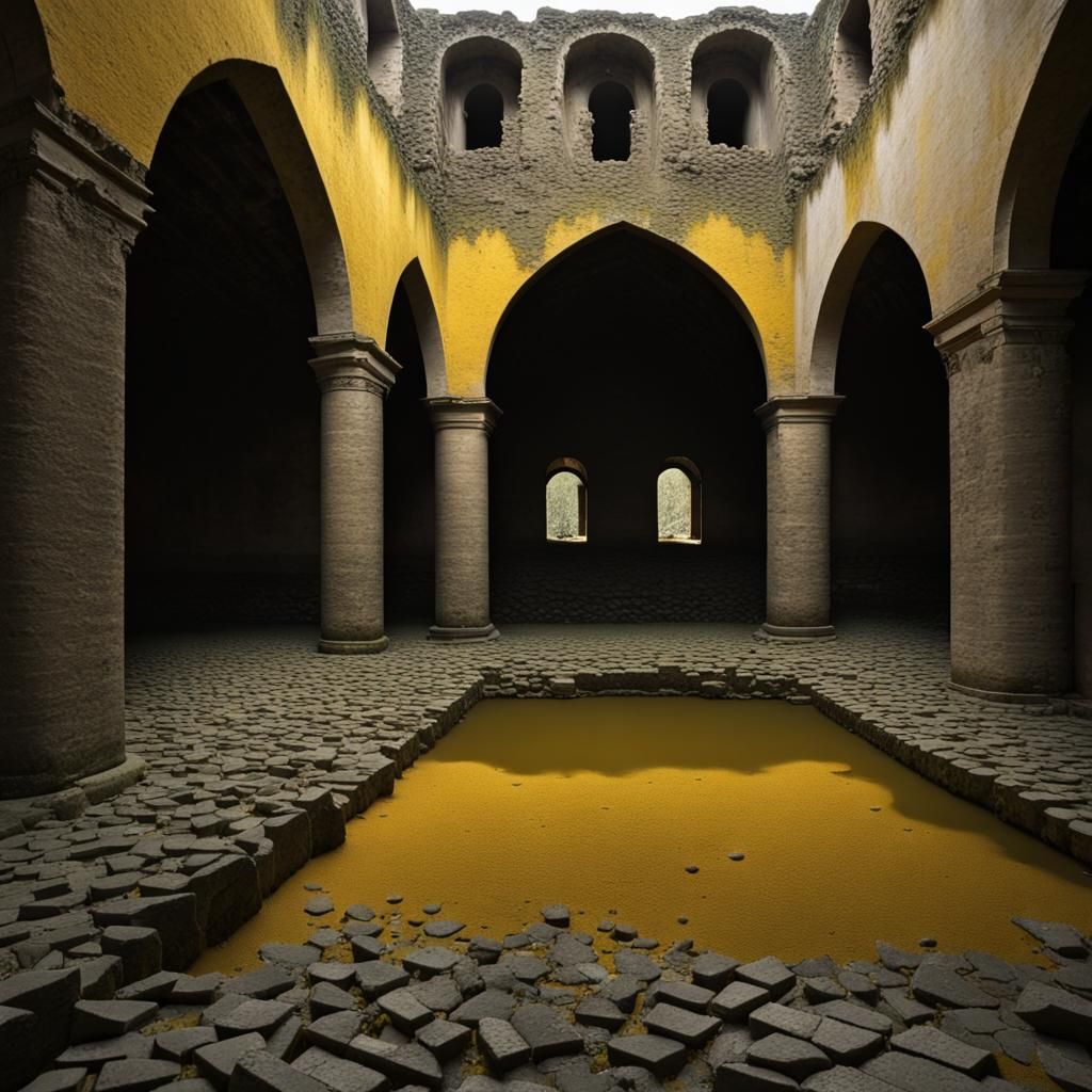 Mossy Monastery Ruins Courtyard Photograph
