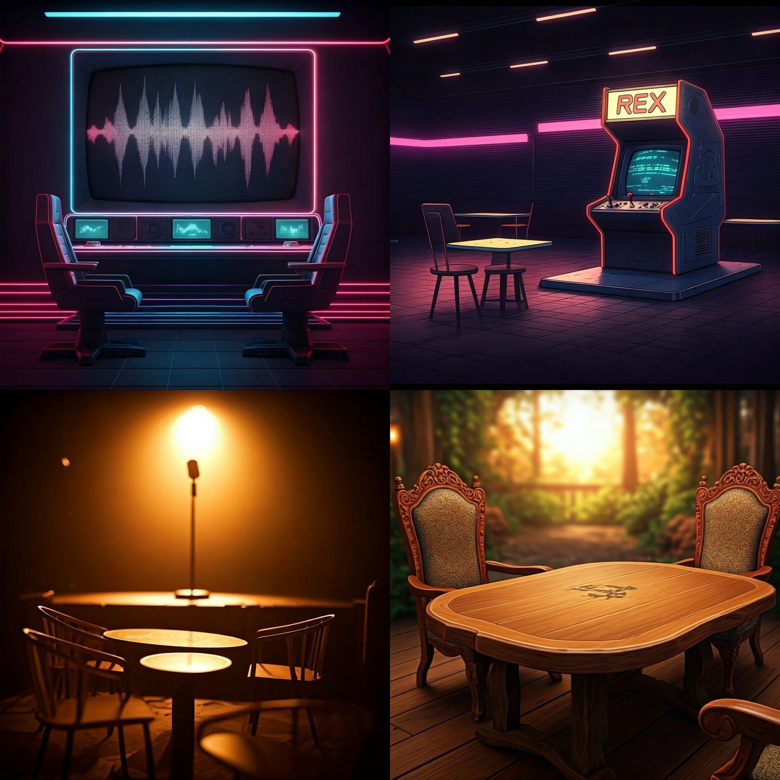 Comic Book Art of Tables and Chairs