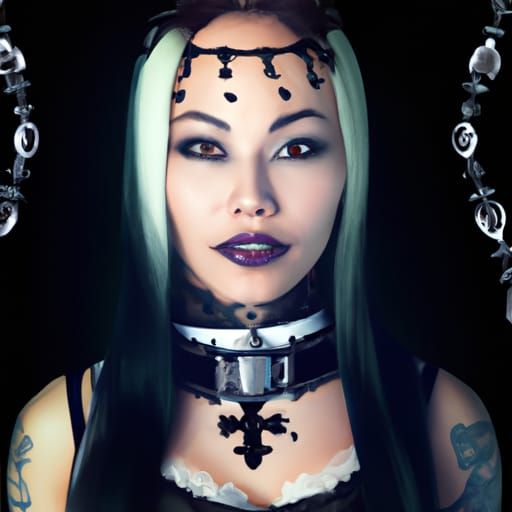 Beautiful Goth Girl with Vampire Choker