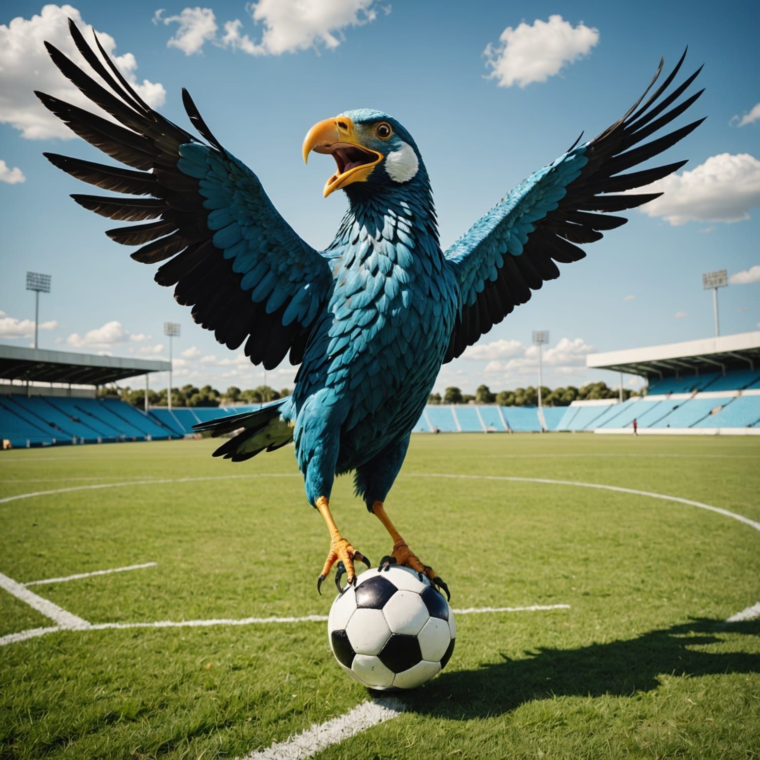 Defensive Lapwing Bird on Uruguay Soccer Field