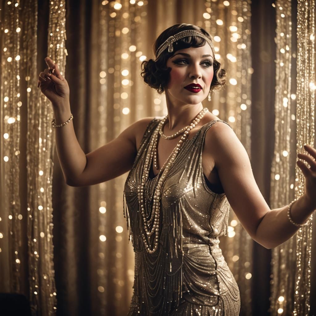 Roaring Twenties Flapper in Old Hollywood Glamour