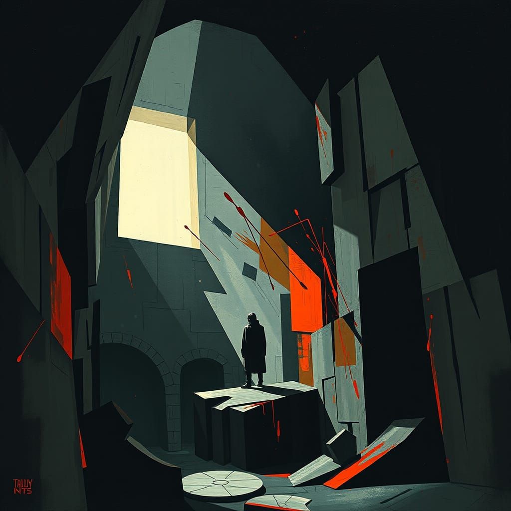 Cubist Figure in a Dungeon of Bitterness