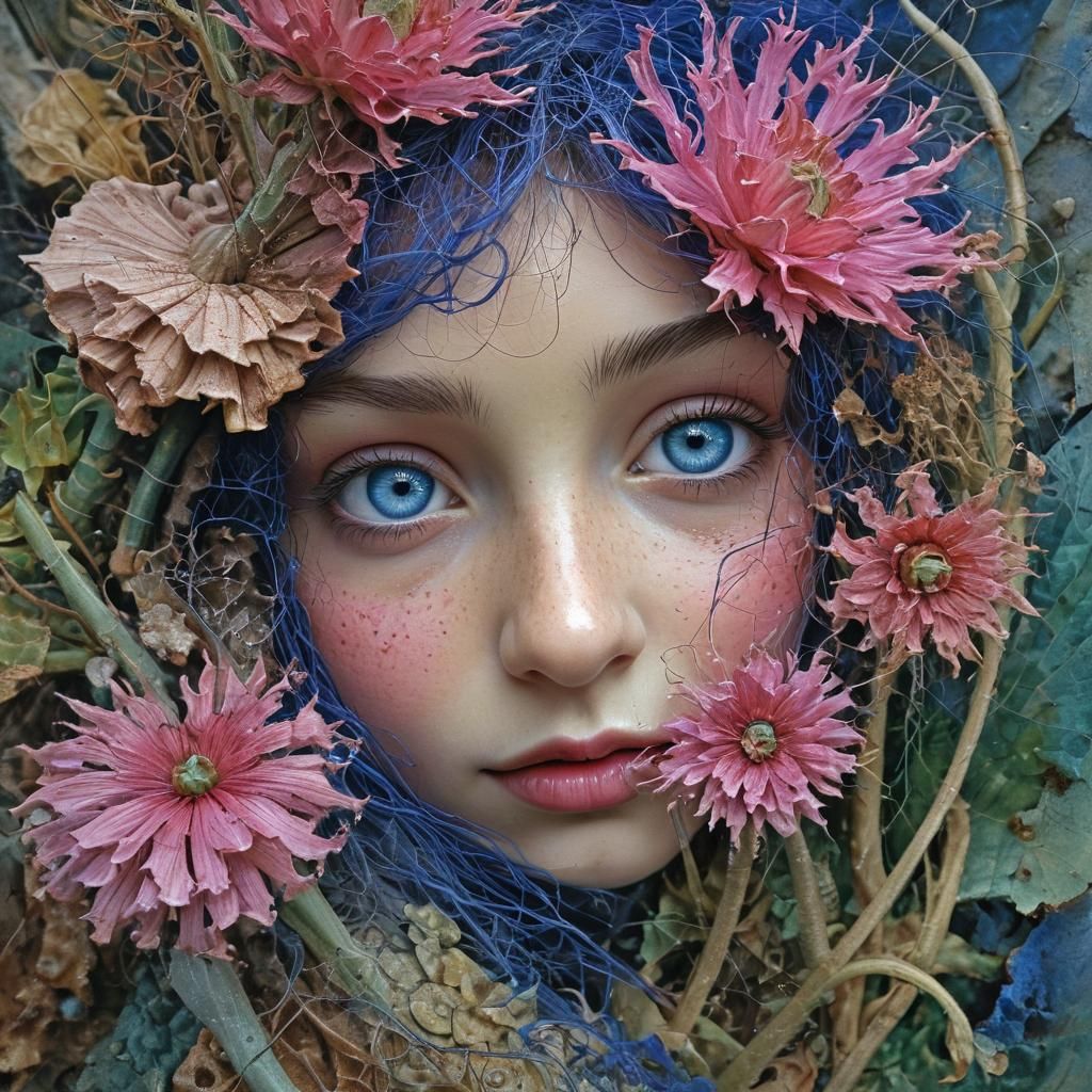 Surreal Child Portrait with Desert Cliffs
