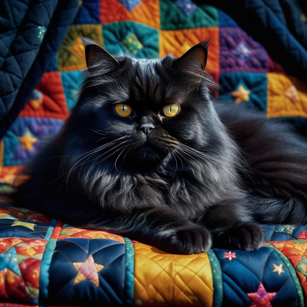 Sleepy Persian Cat Portrait in Hyperrealistic Style
