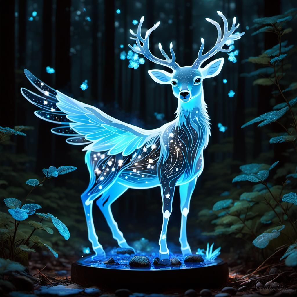 Glowing Blue Peryton