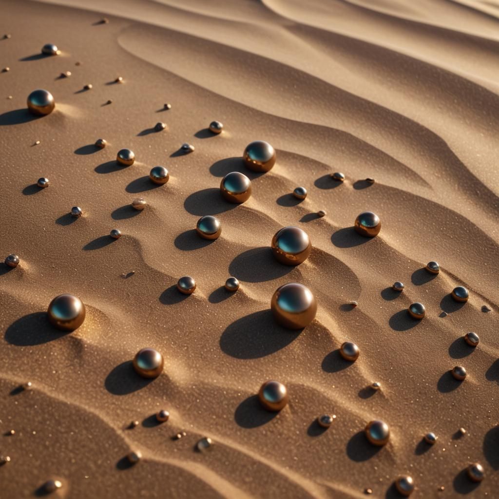 Brown Pearls on Golden Sand: Fantasy Concept Art