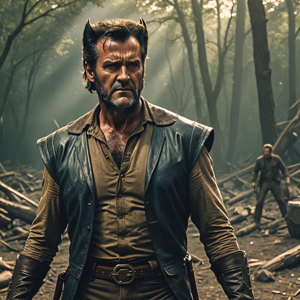 Bruce Campbell as Wolverine: Cinematic Film Still