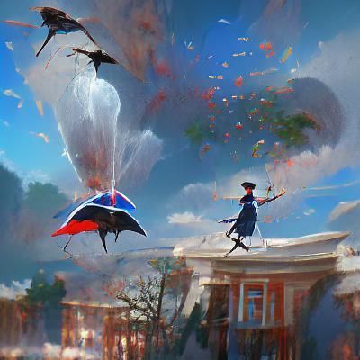 Mary Poppins Loses Umbrella: Concept Art