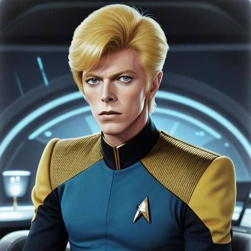 Captain Bowie on the Starship Enterprise Bridge
