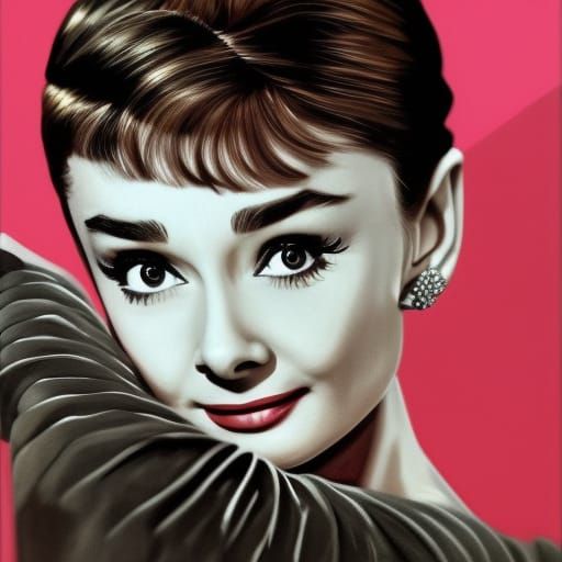 Audrey Hepburn Portrait in Splash Art Style
