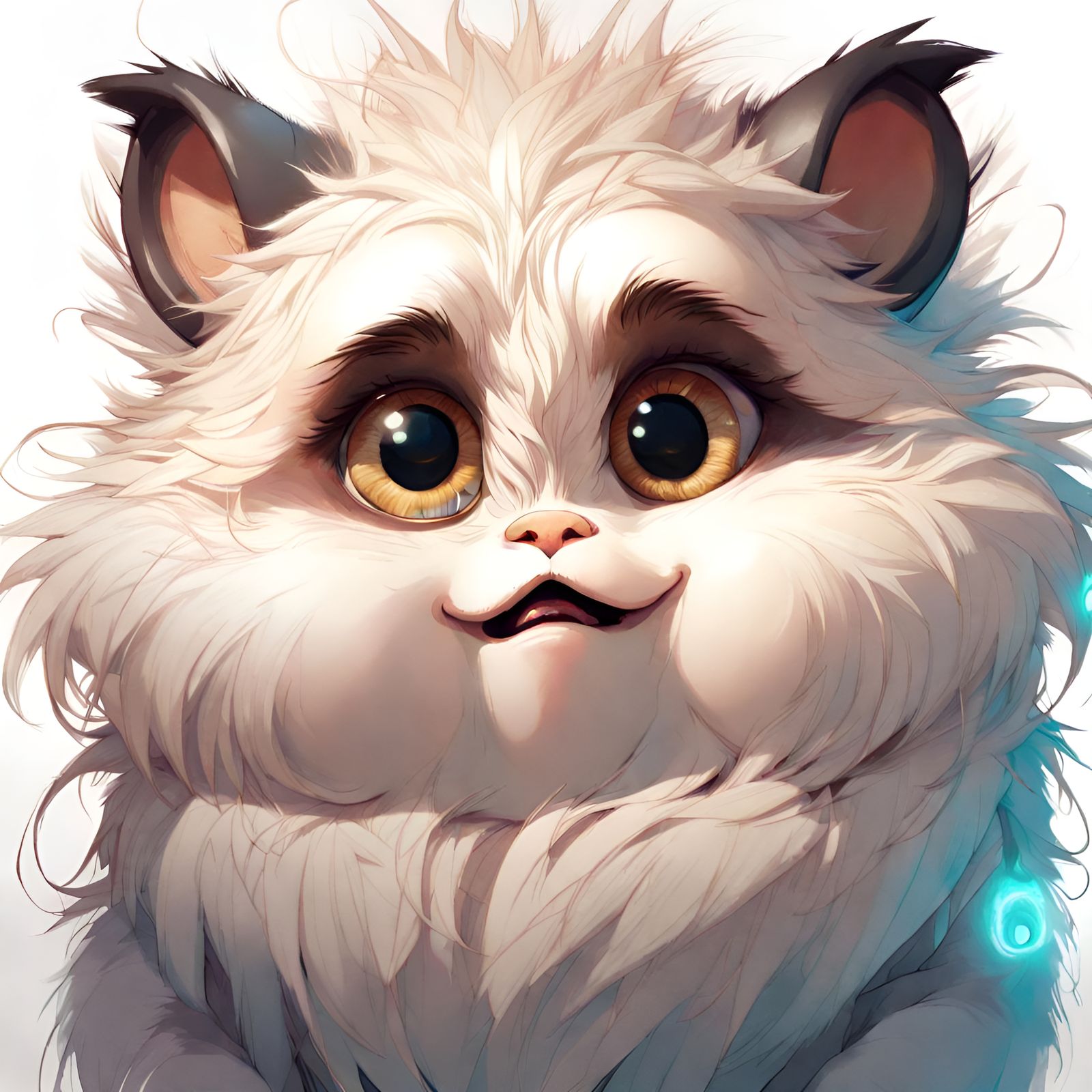 Adorable Fluffy Animal Portrait in Digital Art Style