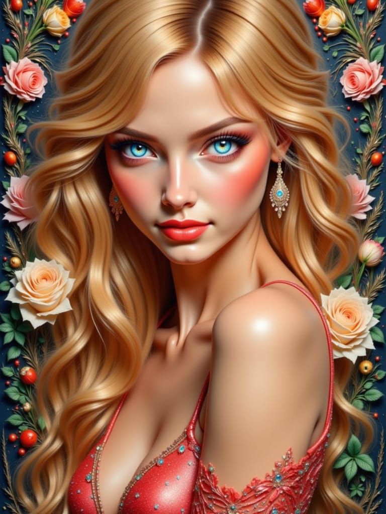 Strawberry Blonde in Art Deco Style