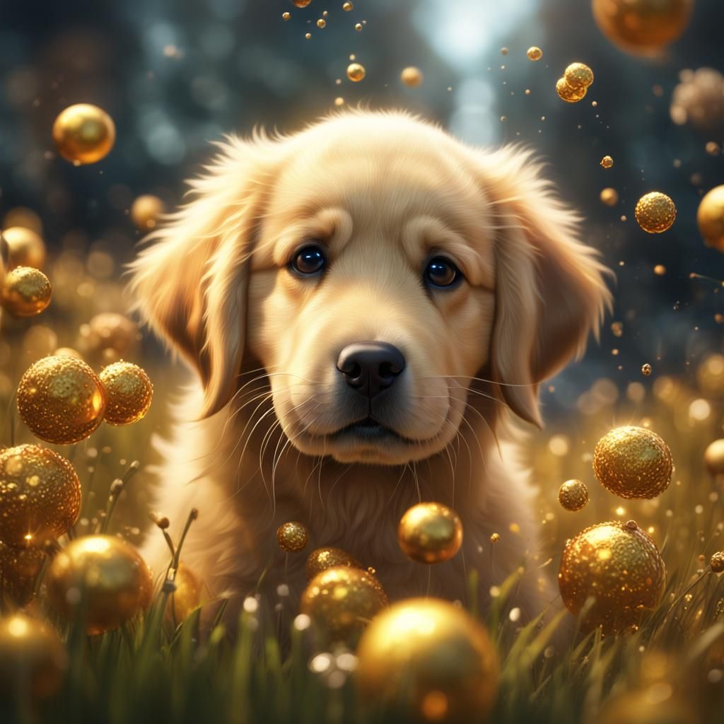 Cute Golden Retriever Puppy in Photorealistic 8K
