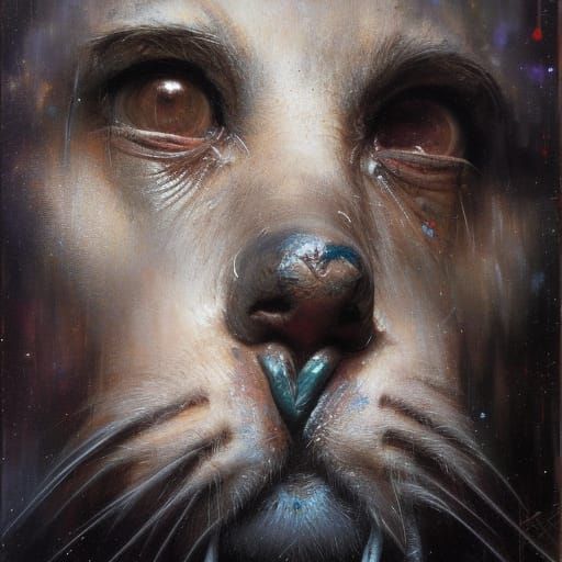 Expressive Sad Eyes in Oil Painting Style