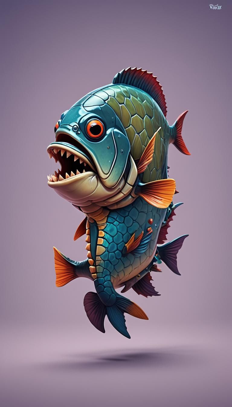 FN Piranha 90: Sleek Tactical SMG in 3D Digital Art