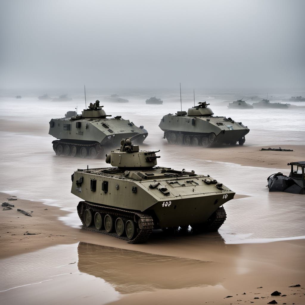 Misty Beach Dusk Scene Aftermath