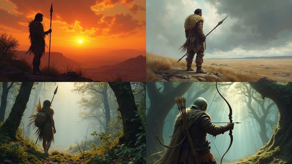 Realistic Hunter Gatherer Figure