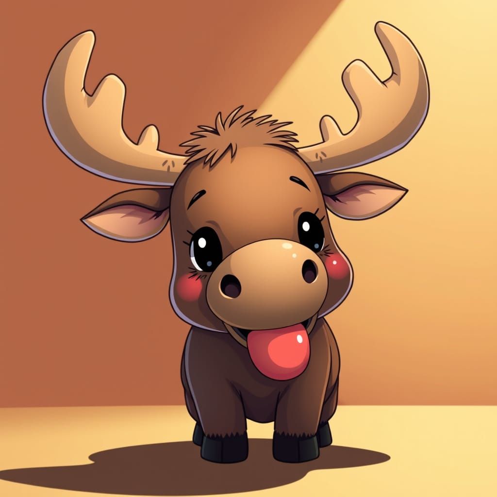 Chibi Moose in Anime Style