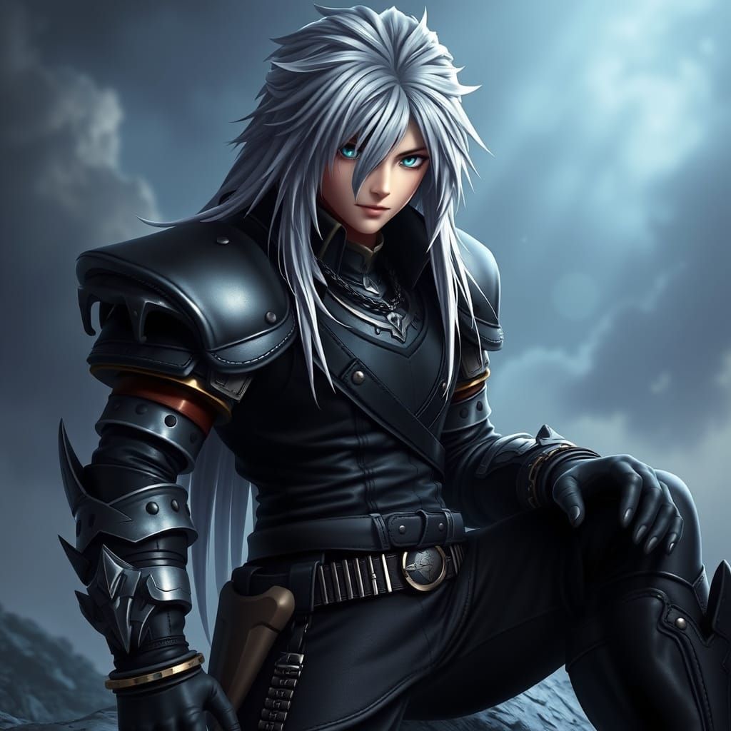 Ethereal Fantasy Warrior in Cyberpunk Style