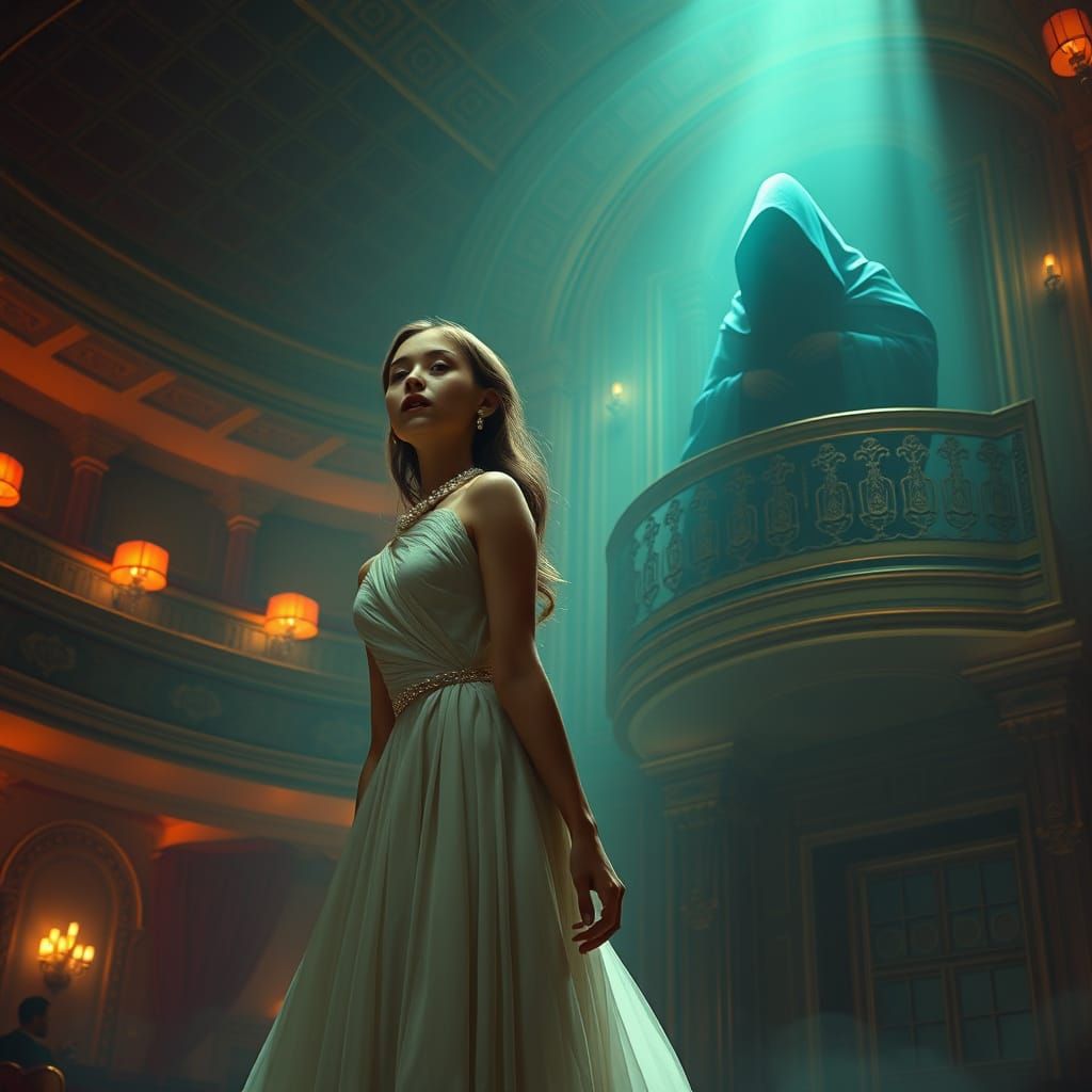 Ethereal Opera Scene in Whimsical Gothic Style