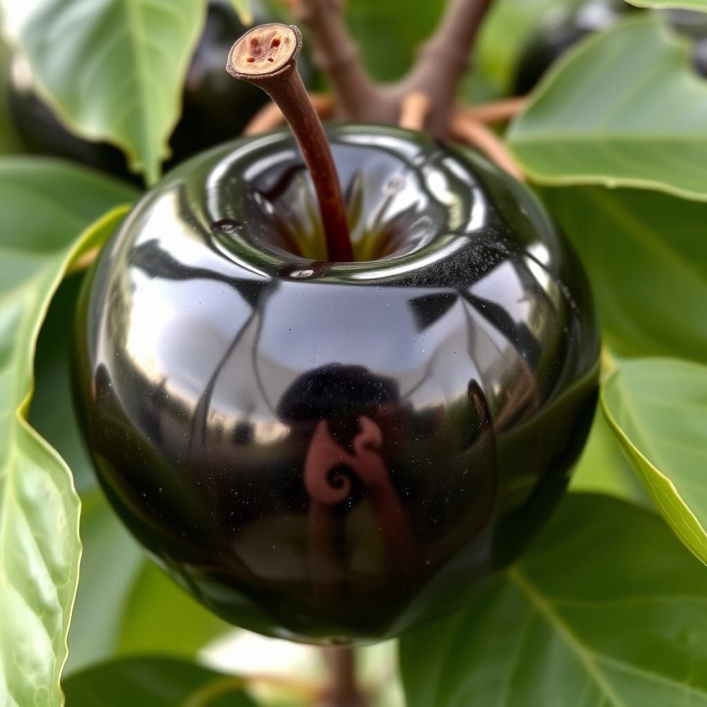 A Lustrous Black Apple