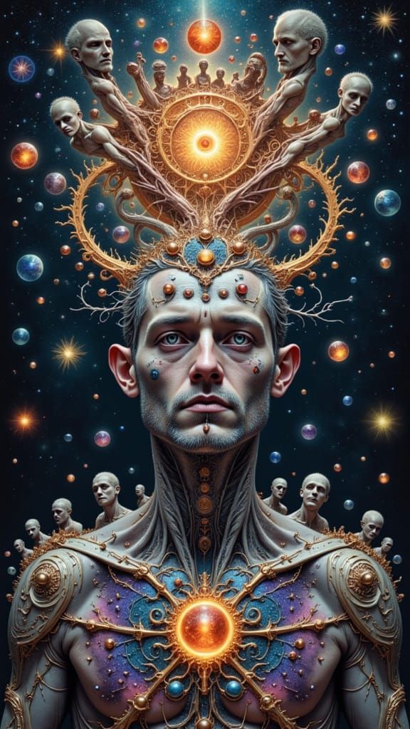 Fractal Man Mutation: Hyperrealistic Concept Art