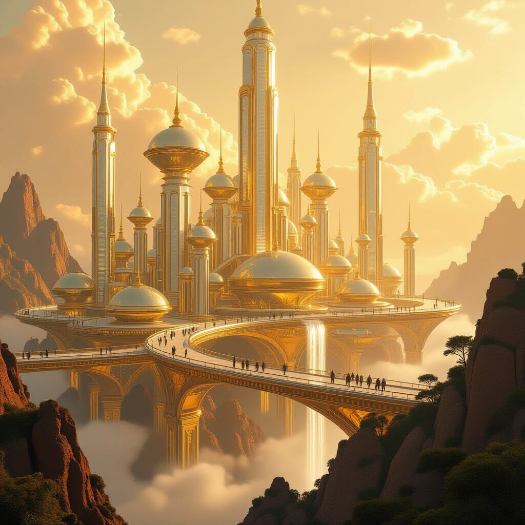 Celestial City of Eden in Photorealistic Style