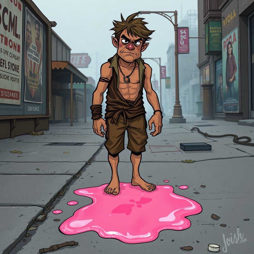 Barefoot Warrior Stuck in Pink Gum