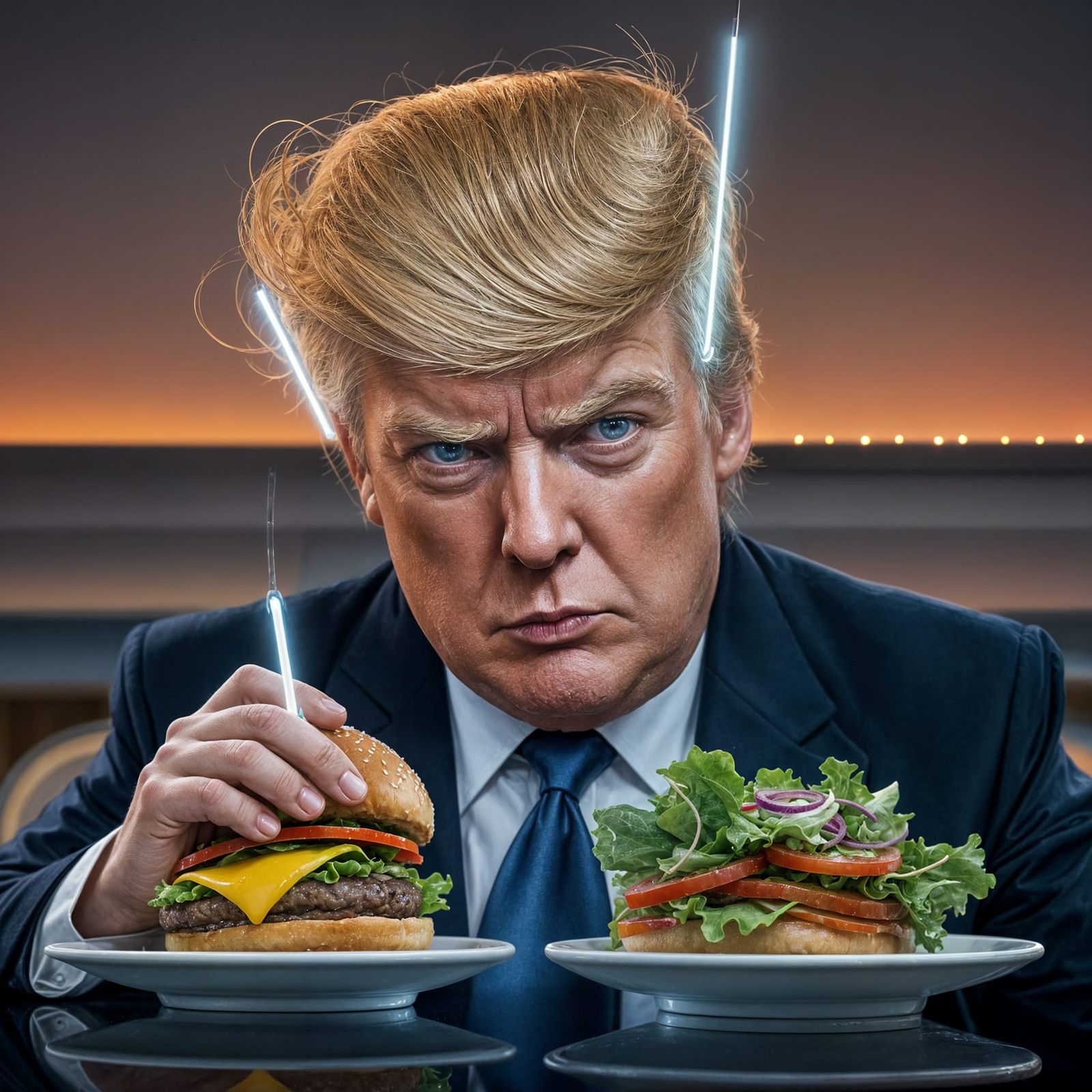 The Donald in Concentrated Cheeseburger Mode