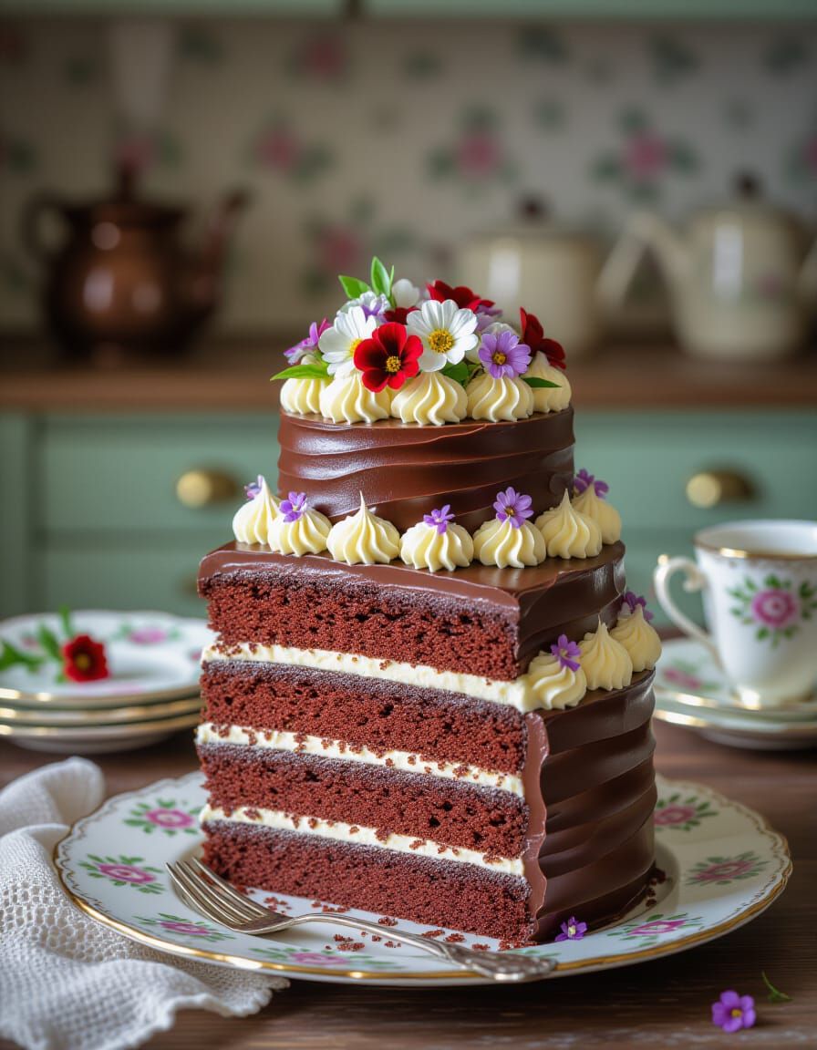 Decadent Chocolate Cake Food Photography