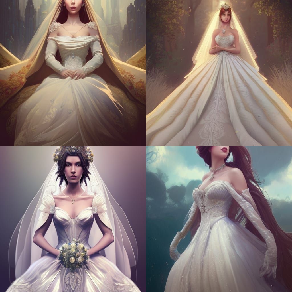 Princess in Wedding Gown: Hyperdetailed Portrait