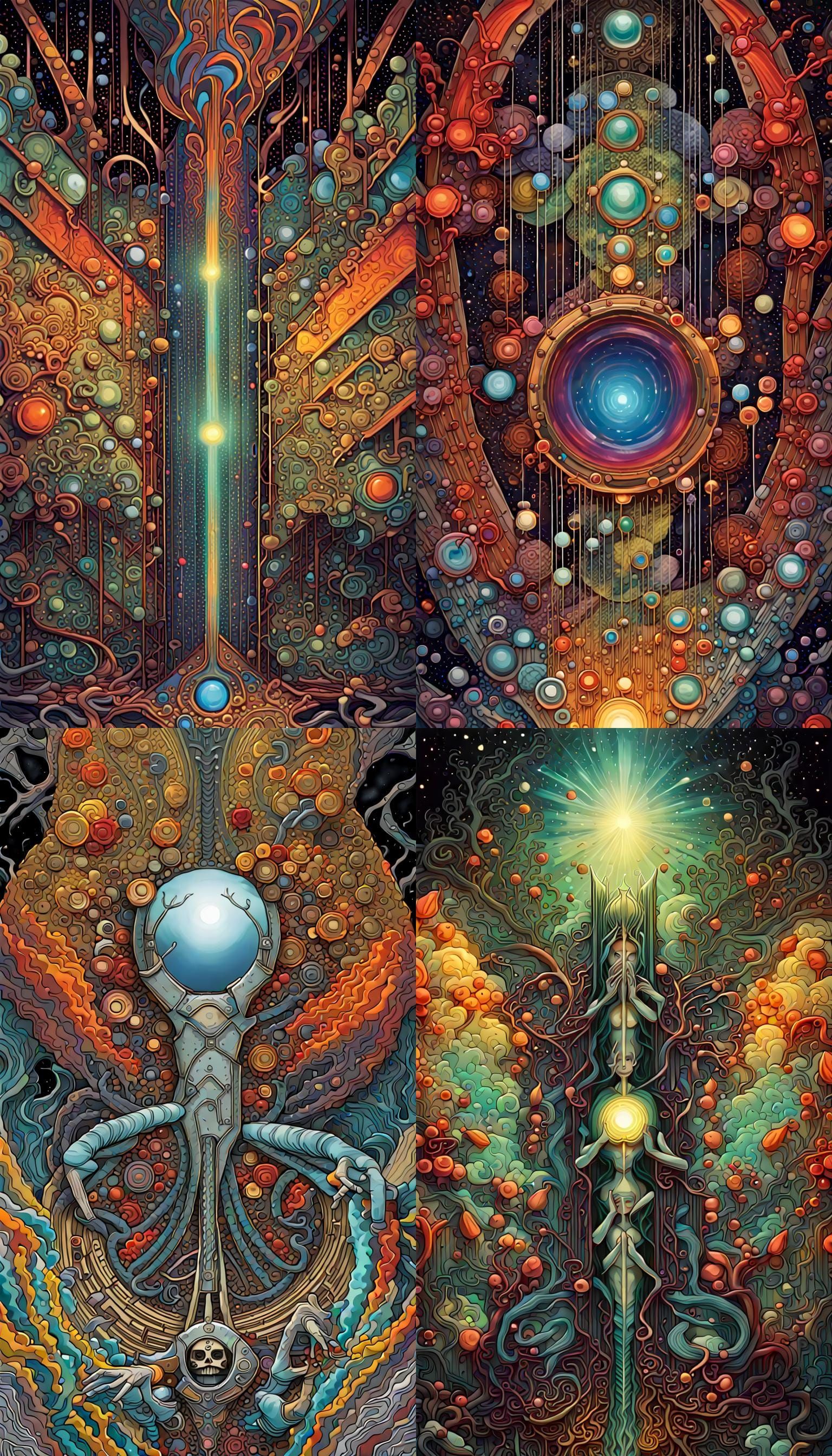 When I Look Into The Universe, It Looks Back At ME ! Splash art dynamic lighting Moebius Tim Burton H.R. Giger BRIGHT CO...