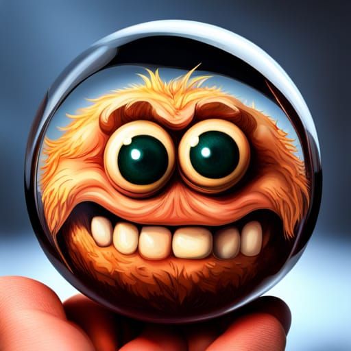 Whimsical Meatball with Human Features