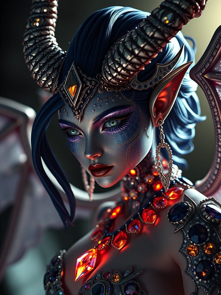Diamond and Sapphire Demoness in High Definition